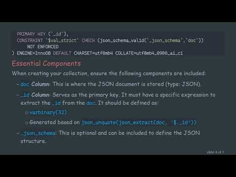 Creating MySQL Document Store Collections Using DDL in MySQL 8