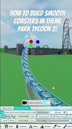 How to Build Smooth Coasters in Theme Park Tycoon 2! Short #rollercoaster #themeparktycoon2 #tips