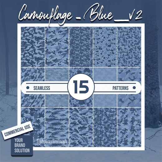 Blue Camouflage Seamless Pattern Bundle, 15 Camo Digital Papers, Military & Urban Camo Prints for Fabric, Shirt, Wallpaper - Etsy