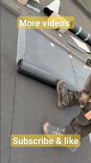 hoe bitumen plat dak aanbrengen ( branden van bitumen rollen op onderlaag base)