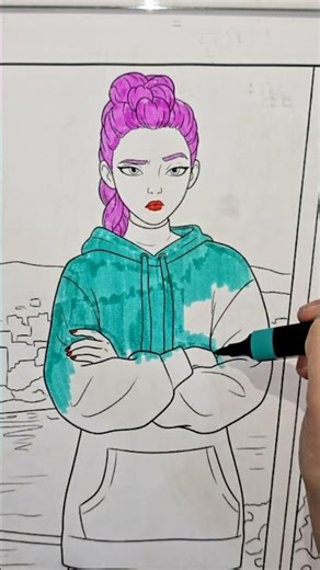 Cute Rumi Coloring 💜 K-Pop Demon Art #shorts