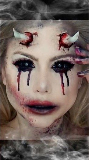 Demon makeup tutorial | devil halloween makeup 2024 🖤
