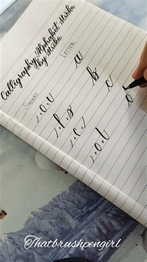 Calligraphy Alphabet Breakdown 🔤✍️ |Letter-by-Letter Stroke tutorial #calligraphy #shorts #ytshorts