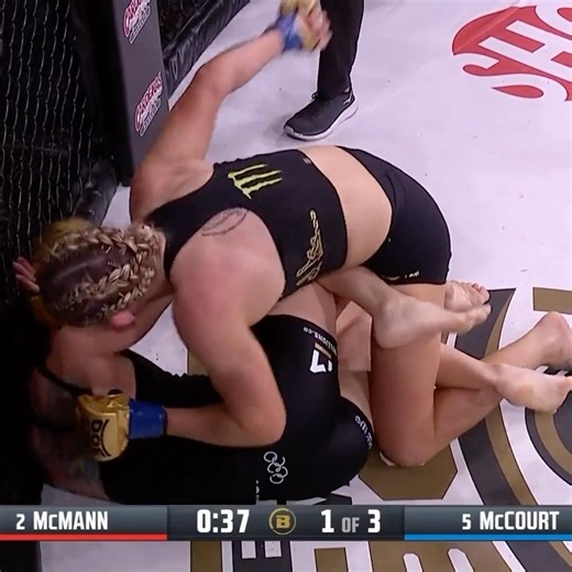 3.1K views · 451 reactions | ⭐️ A star emerges at #Bellator300!  “The Curse” 퐋퐞퐚퐡 퐌퐜퐂퐨퐮퐫퐭 stops UFC veteran & Olympic wrestler Sara McMann in the first round.  With this win, the rapidly evolving 31-year-old will likely be next for a Bellator featherweight title shot.  #WMMA #Bellator | WMMARankings.com - The Women's Mixed Martial Arts News Website | Facebook