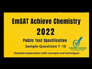 EmSAT Achieve Chemistry Test specification 2022 - detailed concepts with techniques