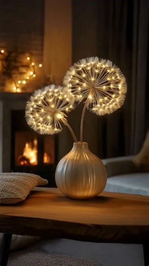 Watch delicate dandelions shimmer as a glowing table light, turning ordinary evenings into tender, golden moments of tranquility! ✨💖 | TwinklingTree