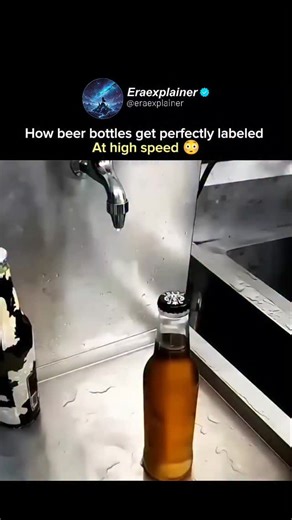 eraexplainer | Beer bottle labels are applied by high-speed automated machines built for precision. Sensors align each bottle, adhesives or pressure... | Instagram