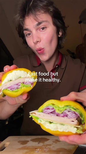 Pepper bell sandwich new level of snacking 🤭 part 2! #snack #asmr