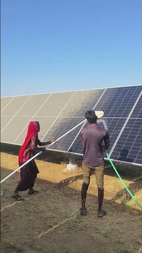 Solar Module Cleaning Process at Solar Plant ☀️🧼 | Solar Panel Maintenance Work