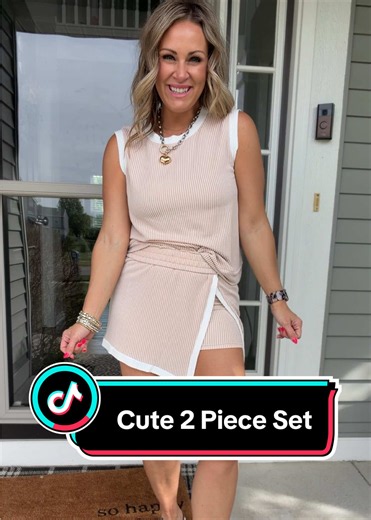 Ribbed Colorblock Skort Set — Flattering Summer Two-Piece