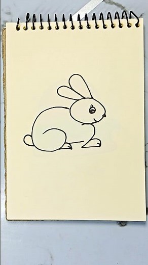 Beautiful rabbit drawing tutorial video 🎨. #drawing