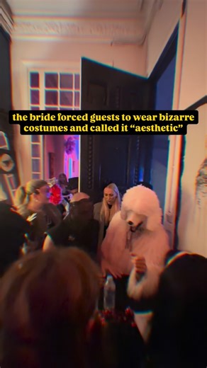 Best Wedding videographer (Sam Kudria) on Instagram: "Segment “Subscriber Stories”. “This wedding still gets talked about — mostly in group chats, not fondly. The invitation didn’t say ‘black tie’. It didn’t say ‘themed’. It said: ‘creative dress code required. trust the vision.’ Guests arrived confused. Some in masks. Some in feathers. Some in full performance-art outfits that looked like a fashion show collided with a nightmare. The bride loved it. She walked around smiling, correcting people: