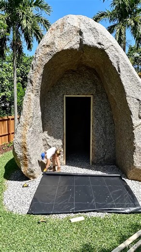 Construction time lapse female stone construction