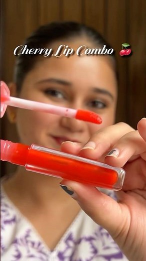 Cherry Lip Combo 🍒 | Brown Lip Liner + Red Gloss | Easy Everyday Glam