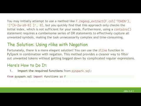 How to Filter Non Alpha Numeric Characters in PySpark Using rlike
