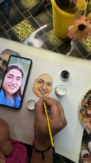 Watch This Canvas Come to Life ✨🔥 | Satisfying Painting Video #CanvasPainting #PortraitPainting