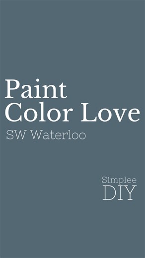 Waterloo by Sherwin Williams is a mid-tone paint color that can be best described as a deep, moody blue with gray undertones. Depending on the lighting and surrounding environment, it can appear more like a true navy or take on a slightly more muted, smokey quality. Waterloo is a standout color for making a statement, whether it be on an accent wall, cabinetry, or even as a bold choice for an exterior. It pairs beautifully with crisp whites, lighter grays, and various wood tones, making it a fav