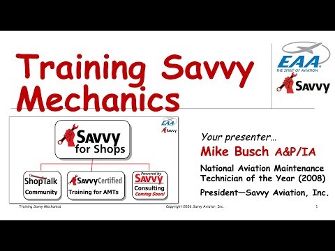 Training Savvy Mechanics