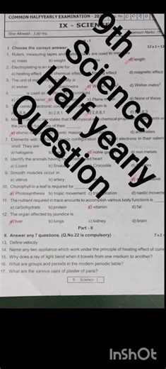 9th std science english medium half yearly question new Safamaths important 5mark 2mark