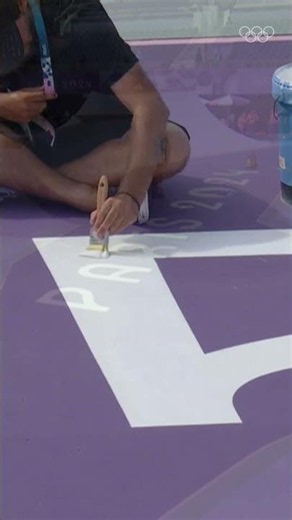 Those finishing touches! 🎨🖌️ The beautiful BMX freestyle course at Paris 2024 💜