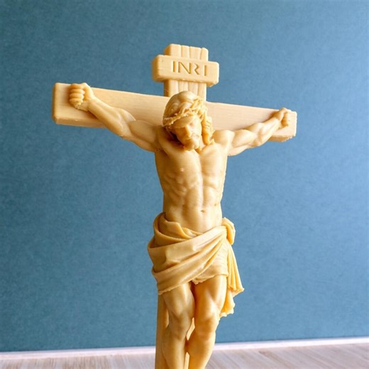 Jesus Crucifix Statue 3D Printed Christ on Cross Christian Gift Religious Decor - Etsy