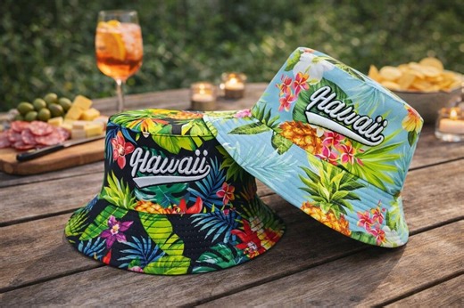 Bob Tropical Apéro – Chapeau Hawaïen Réversible Été Festival & Vacances - Etsy