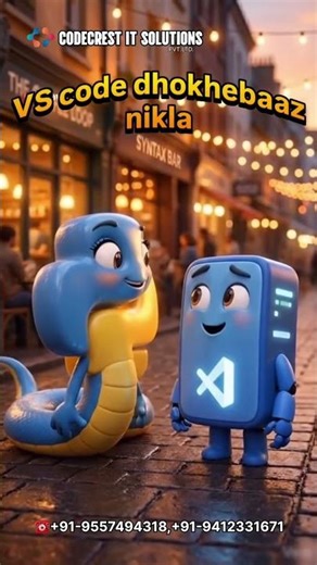 “VS Code 💻 aur Python 🐍 ka breakup ho gaya…Error: Too many bugs in the relationship 💔😂– CodeCrest