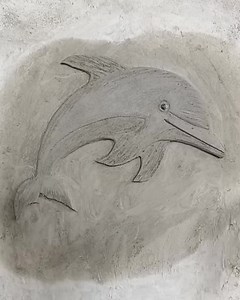 Easy steps making cement dolphin art on wall | Andris Brick Art