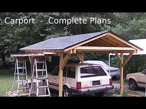 DIY Carport for a small car $1500 stick-built 16' x 9' complete plans