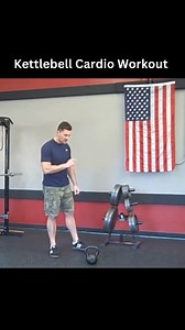 Kettlebell Cardio Workout A quick and efficient kettlebell cardio workout you can complete in just 10-15 minutes with a single kettlebell! Here's a breakdown of the workout: 5 one arm swing (right) 5 one arm clean, squat and press (right) 5 one arm swing (left) 5 one arm clean, squat and press (left) Rest 10-15 seconds, repeat for 5-10 total rounds | Kettlebell Basics