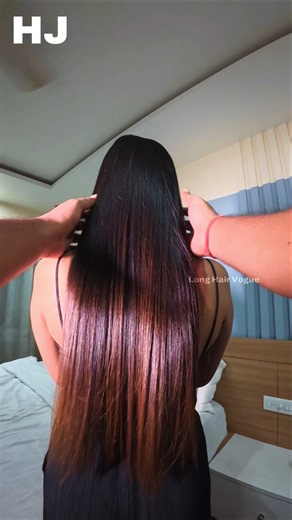 Silky Long Brown Hair Play #longhair #hairstyle #hair #hairplay #shorts