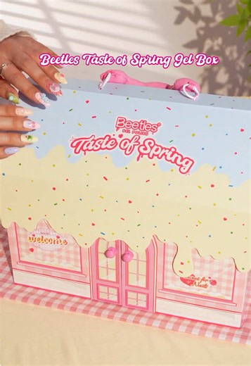 Spring nails unlocked! 🌸 This all-in-one gel kit has EVERYTHING—6 dreamy colors, UV lamp, press-ons, charms & even strawberry oil. DIY salon nails in minutes. #beetlestasteofspring #beetlesgelpolish #springnails #nailinspo #diynails