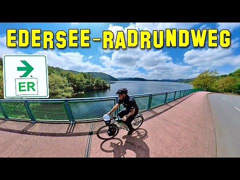 Der Edersee Radrundweg / mit dem Gravelbike bei Vollstau um den See- Rückblicke auf Edersee Atlantis