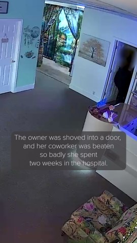 Suspect attacks spa workers in disturbing video