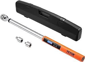 VEVOR 1/2 Digital Drive Torque Wrench Kit, 25-250ft.lb/34-340n.m, Accurate to 2%, LED Display, Chrome Vanadium Steel