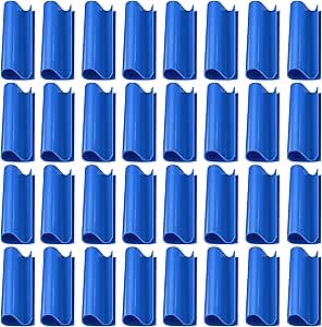 Nuanchu Winter Pool Cover Clips for Above Ground Pools, 3.15 Inch Windproof Winter Pool Cover Clips for Aboveground Swimming Pools Covers with Metal Railing Securing Tightly(Blue,32 Pieces)