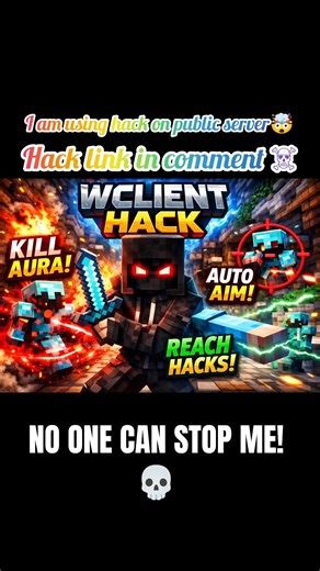 Using WClient Hack on Public Server in Minecraft 🤯 #minecraft #shorts