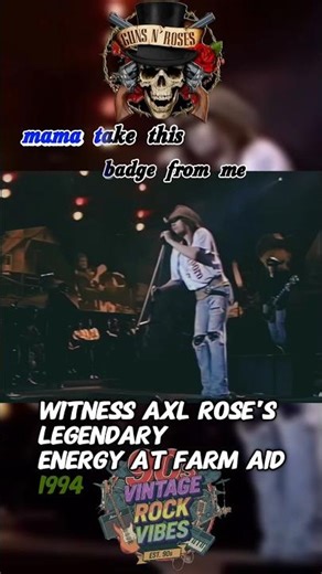 Axl Rose’s iconic snake dance at Farm Aid 1994! #gnr #slash #axel #concert #90s #vintagerock
