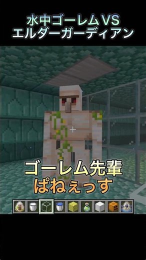 ゴーレムに水中で戦わせてみた #マイクラ #マインクラフト #shorts