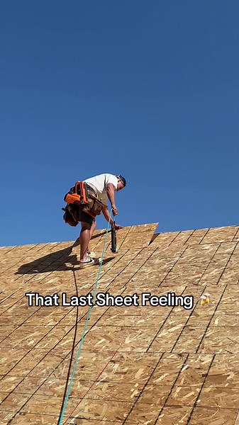 Always nice when you put down the last sheet of the roof #framing #framer #carpentry #carpenter #construction #fyp