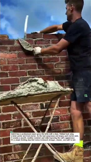 Perfect Brick Pointing Finish! #Brickwork #Masonry #Construction