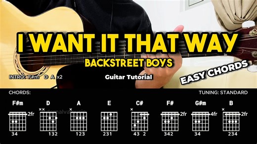 I Want It That Way - Backstreet Boys | Guitar Chords Tutorial For Beginners #guitartutorial #chords #lyrics | dernalvamusic