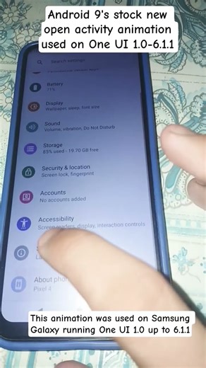 Android 9's stock new open activity animation used on One UI 1.0-6.1.1