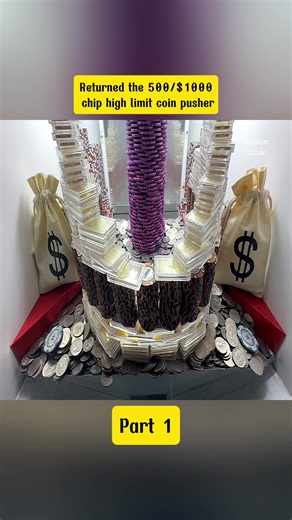 Returned the 500/$1000 chip high limit coin pusher #CoinPusher #ArcadeGames #HighLimit #part1