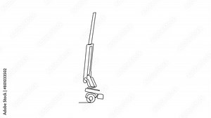 Animated self drawing of mobile crane in the site project construction video. Construction Project design concept with simple linear style. Construction Project video design illustration concept