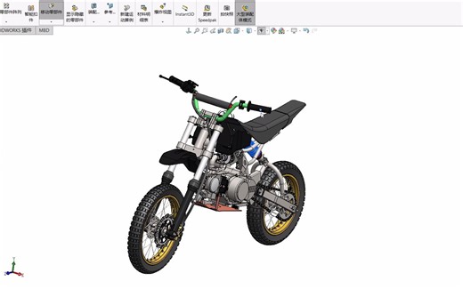 SOLIDWORKS高级模型越野摩托车SW