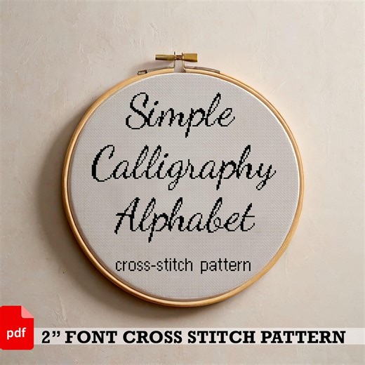Full Alphabet Font Cross Stitch Pattern PDF. ABC Calligraphy Embroidery, Cursive Letter Sampler - Etsy