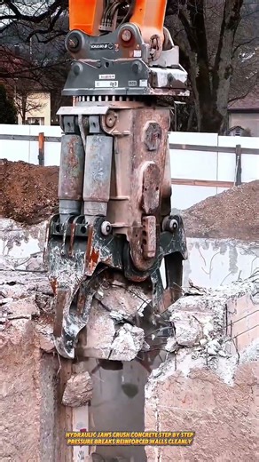 Hydraulic Concrete Crusher Attachment Breaks Reinforced Walls with Controlled Demolition Force