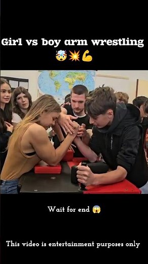 GIRL vs BOY Arm WRESTLING 🤯💪 #battle #armwrestling