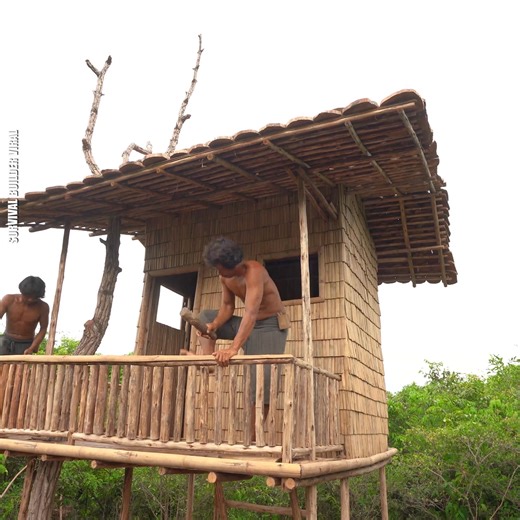 3.6K views · 74 reactions |  How to Build a Jungle Shelter House With Pools Using Bamboo Part 33 | Survival Builder Viral | Facebook
